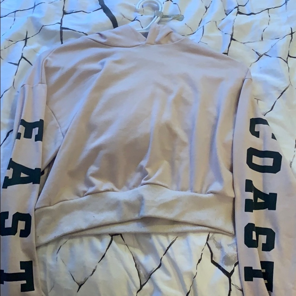 Light pink cropped hoodie